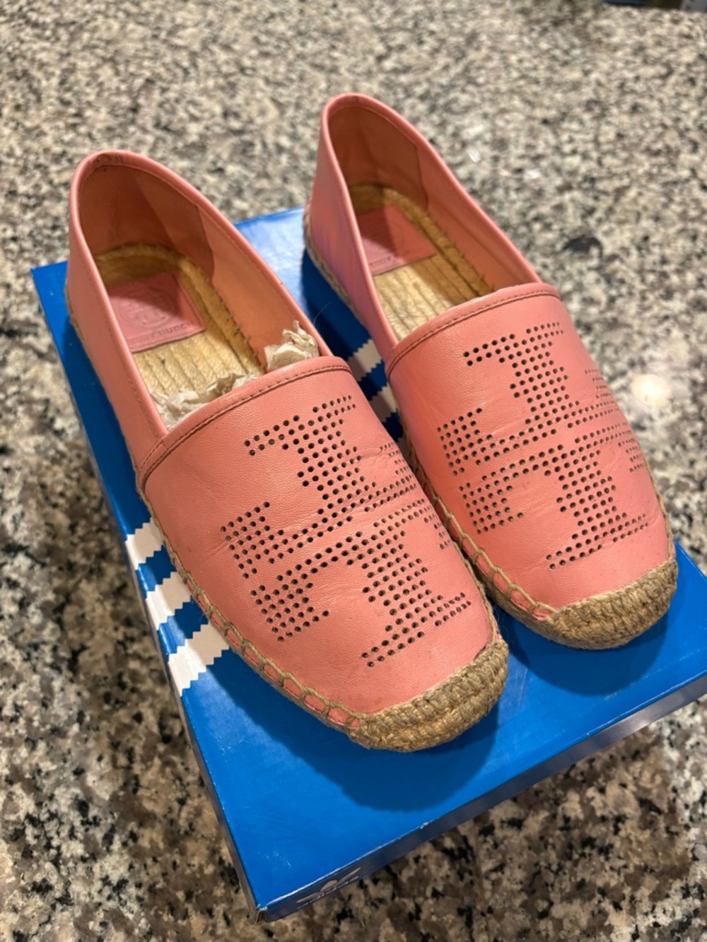 Tory Burch Pink Leather Espadrilles